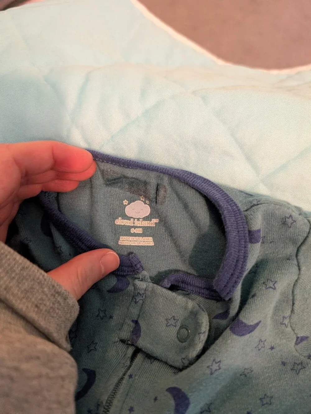 Cloud Island Space Stars Moons Footies Zipper Pajamas 6-9 Month